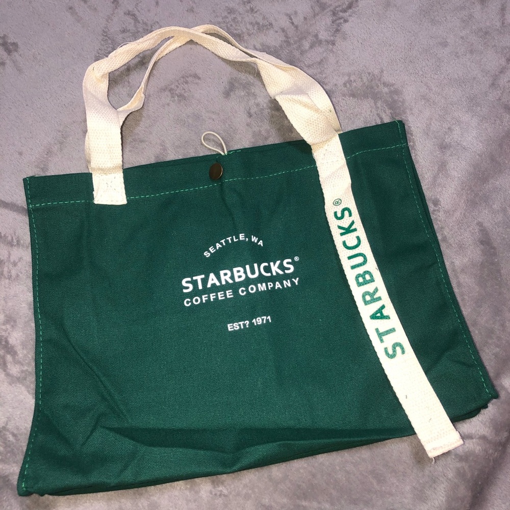 Starbucks green canvas tote/ shoulder bag